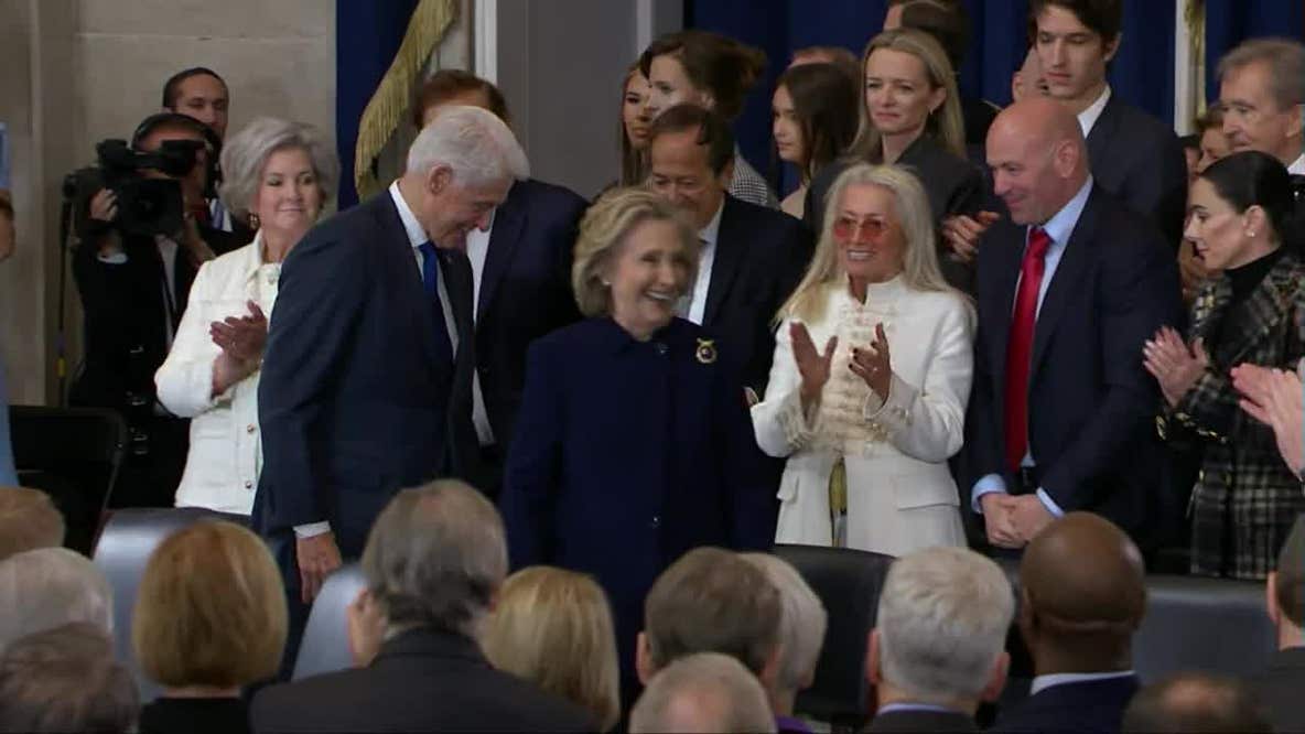 The former Presidents arrive at Donald Trump's Inauguration