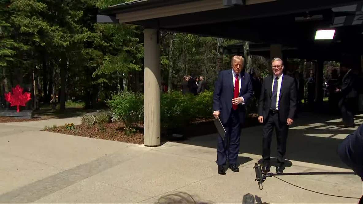President Donald Trump speaks after G7 Session III