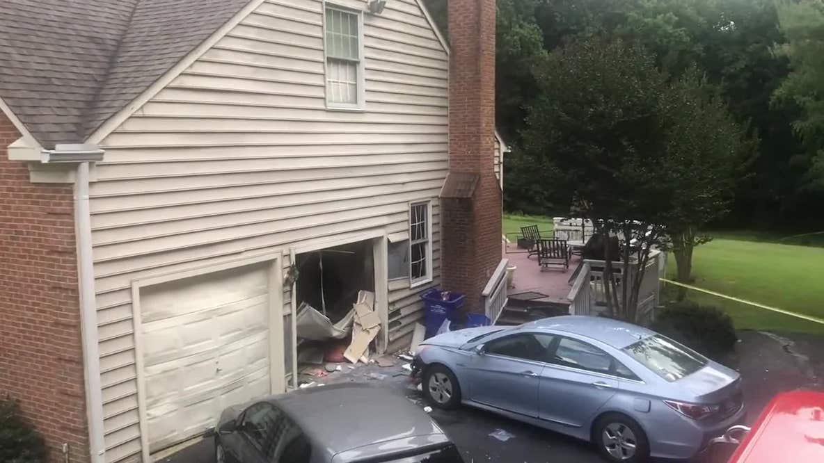 Scene from a model rocket explosion in Montgomery County