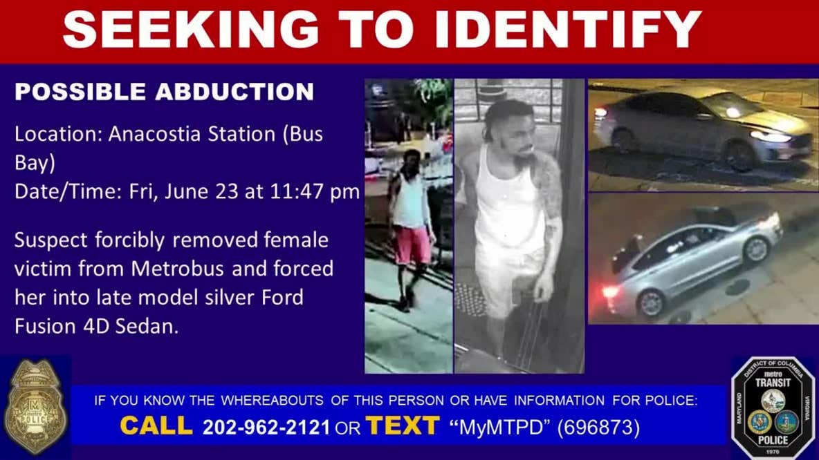 Metro Transit Police ask for help identifying suspect in possible abduction in Anacostia