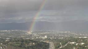 Rainbow over LA's Woodland Hills neighborhood