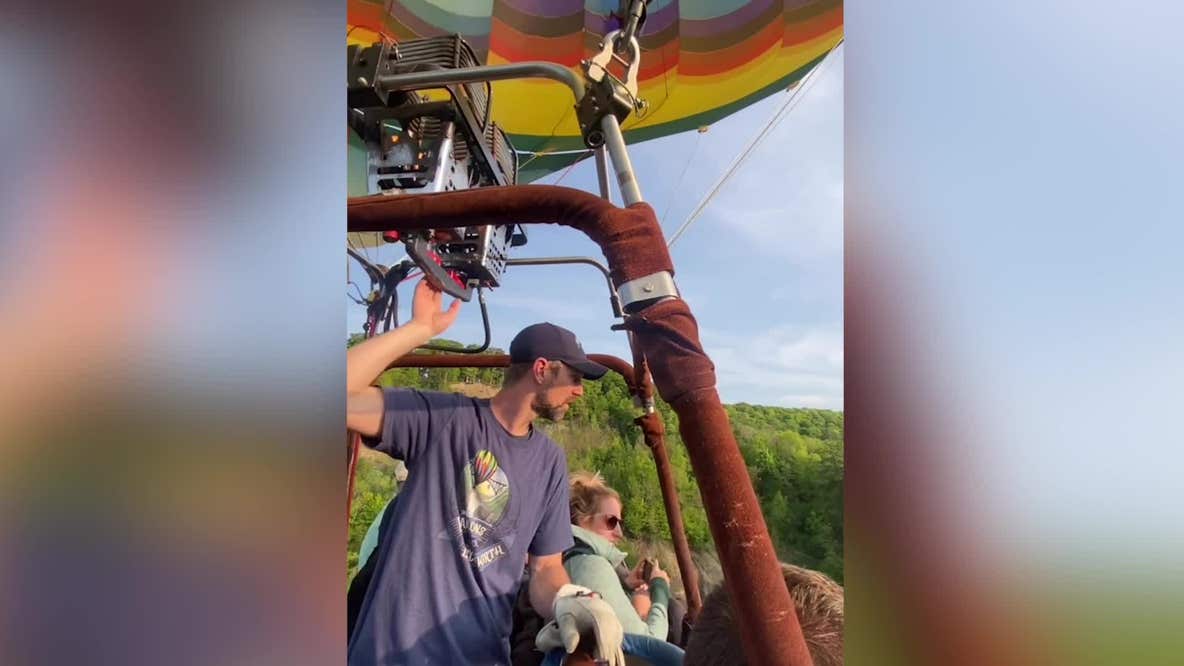 Hot Air Balloons Soar Over New York State Park