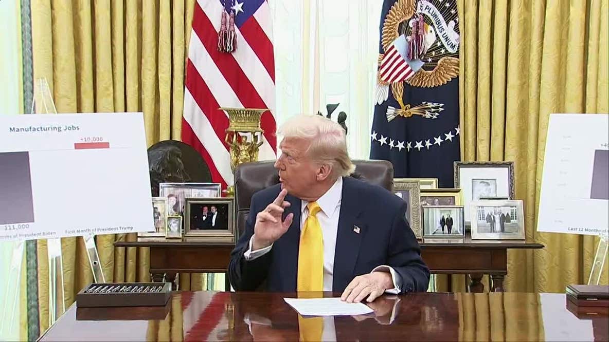 President Trump talks job growth from Oval Office