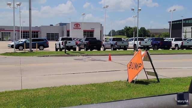 Watch: Road buckles amid heatwave, sending car airborne