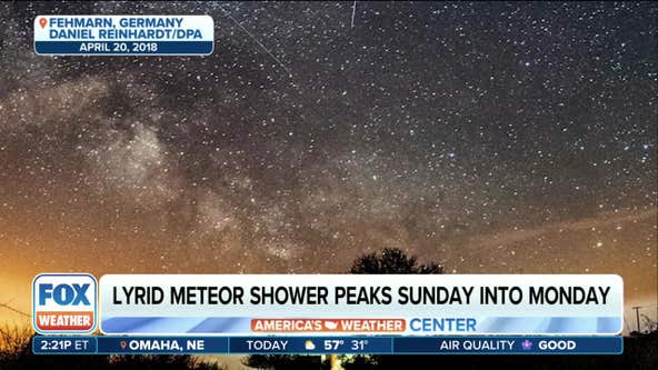 Lyrid meteor shower peaks Sunday into Monday