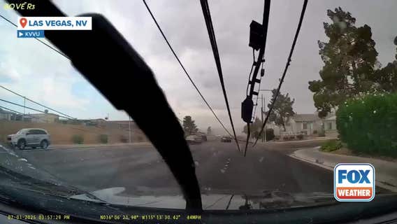 Watch: Las Vegas car crushed by power poles during windstorm with 60-70 mph gusts