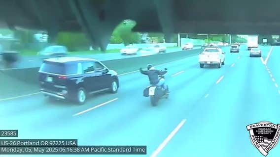 Dashcam footage shows shocking 'road rage' hit-and-run on motorcyclist