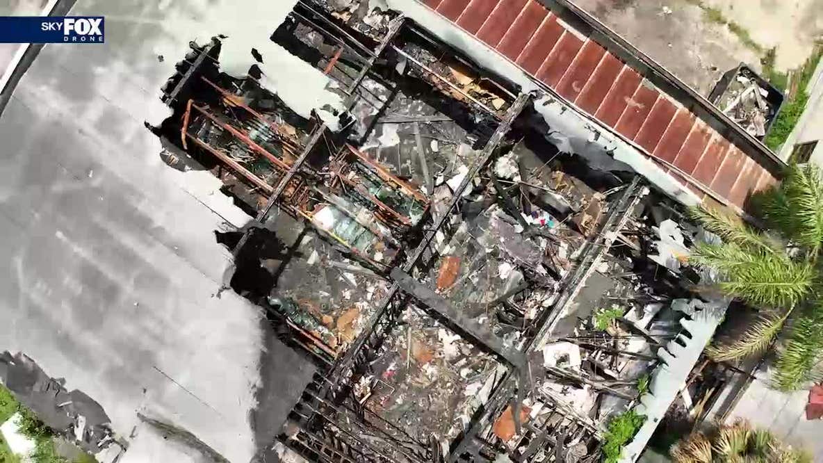 Drone video: Orlando building fire aftermath