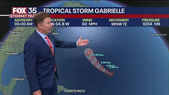 National Hurricane Center: Tropical Storm Gabrielle forecast to become hurricane by Sunday night