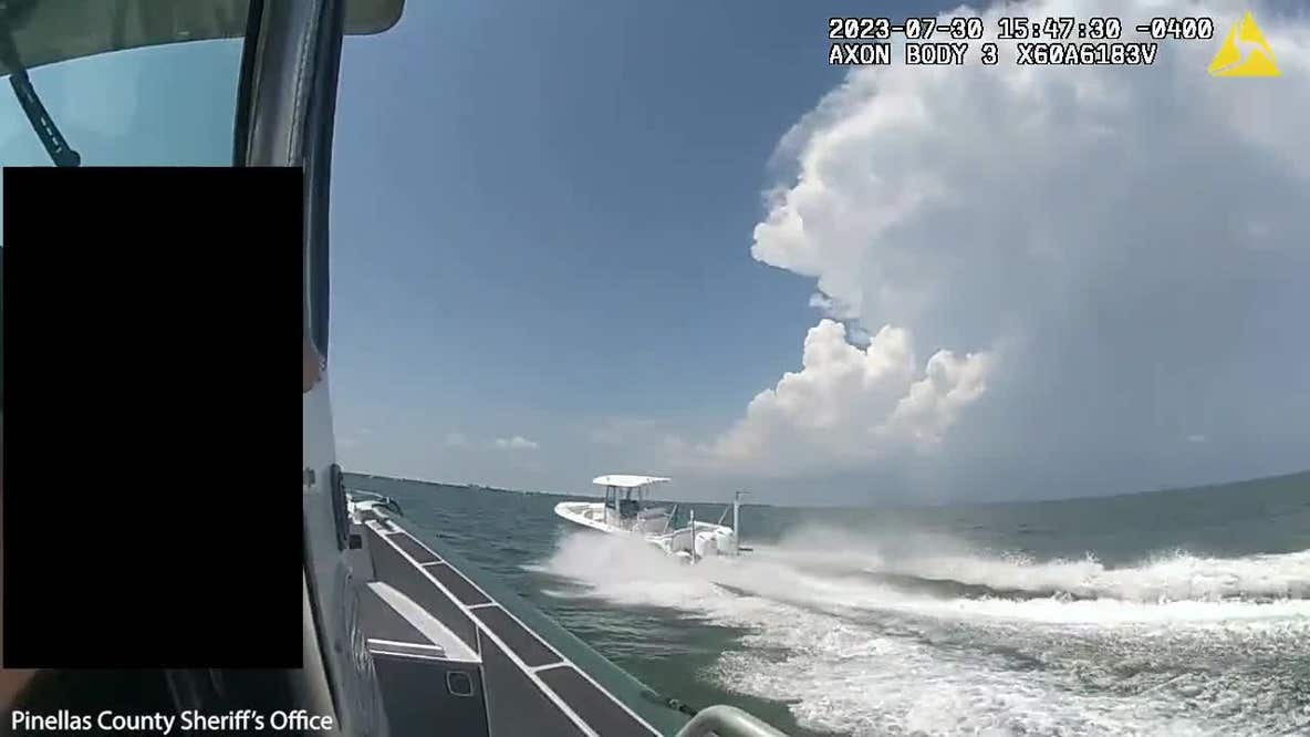 Florida deputy leaps to stop runaway boat