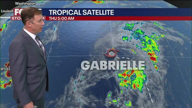 Tropical Storm Gabrielle 'struggling' over Atlantic but still forecast to become hurricane, NHC says