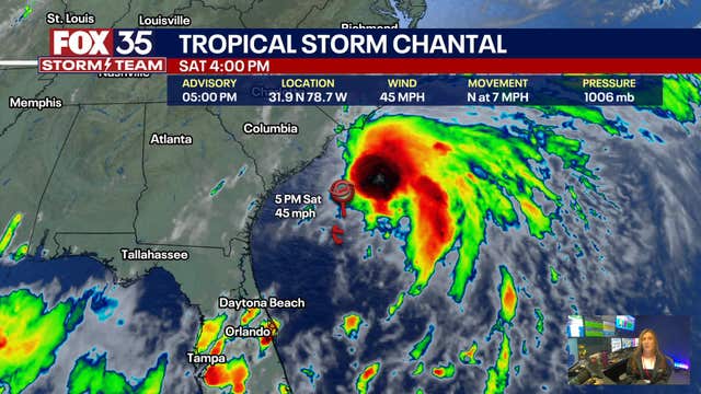 Tropical Storm Chantal gathers more strength; heavy rain, storms to impact Florida: NHC