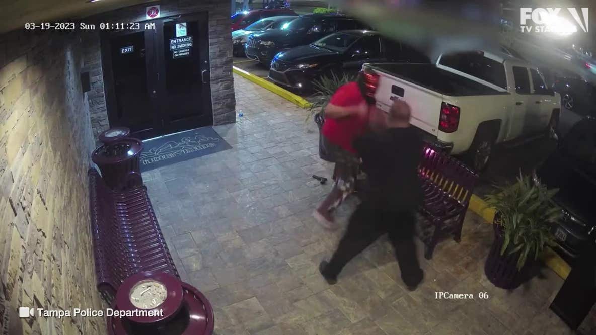 WATCH: Security stops armed suspect in devil mask from entering Florida strip club