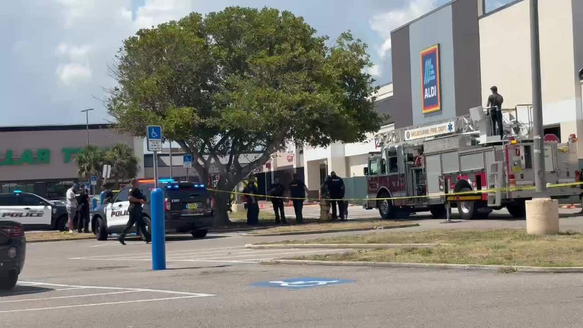 Commercial fire at Aldi's in Brevard