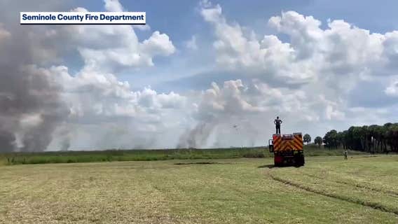 VIDEO: Brush fire sparks near Lake Jesup
