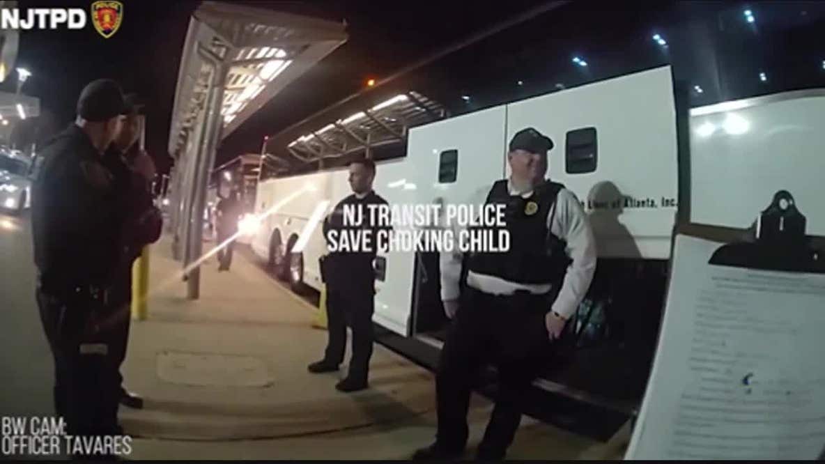 Video: Officers save choking 3-year-old boy at bus station in Trenton