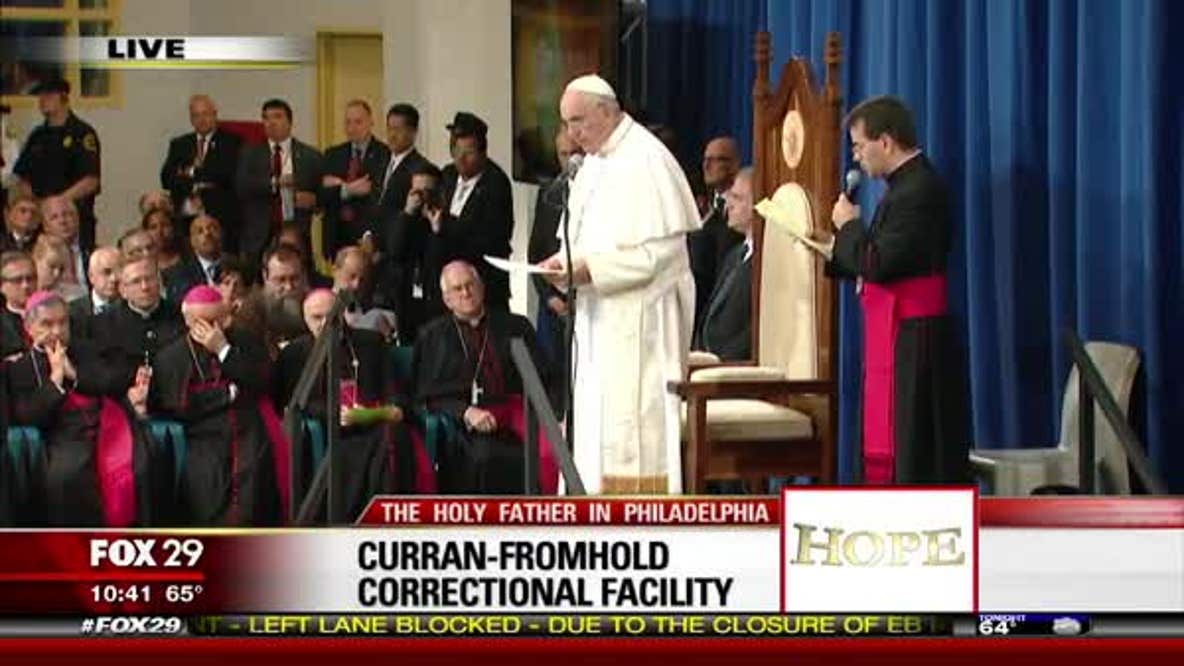 Pope Francis addresses prisoners at Philadelphia prison