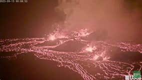 Glowing lava spews from Hawaii's Kilauea volcano