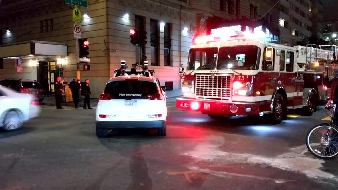 Cruise vehicle involved in crash with fire truck