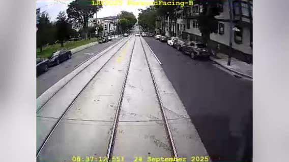 Speeding Muni light rail train with sleeping driver behind the wheel