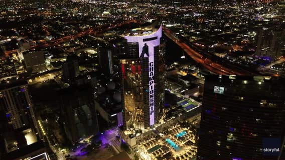 Miami skyscraper lights up as Gators make NCAA Championship run