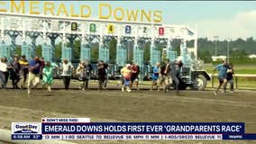 'Grandparents Race' held at Emerald Downs racetrack