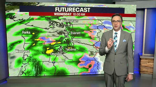 Scattered showers continue into Wednesday morning