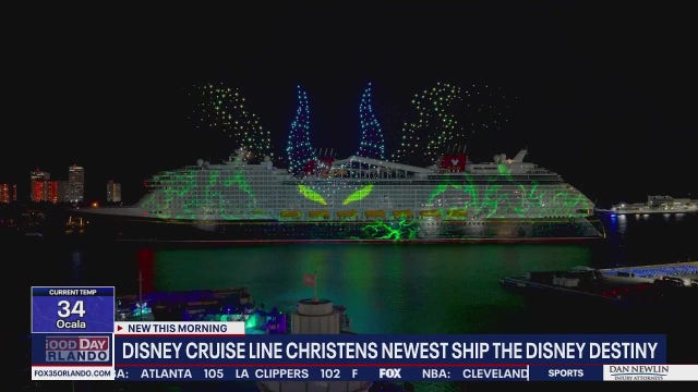 Disney christens new Disney Destiny cruise ship at Port Everglades