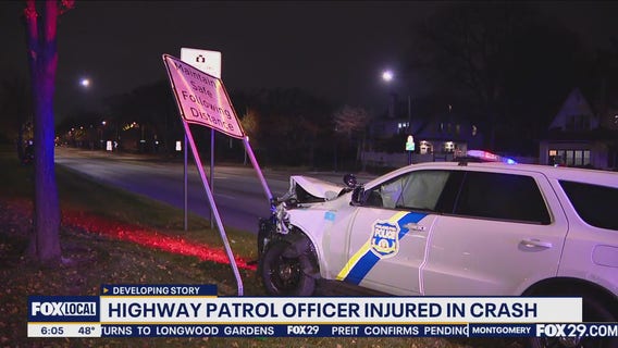 Highway patrol officer injured in crash while responding to emergency call