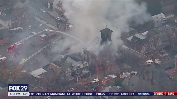 Massive fire engulfs vacant building in Pottstown, no injuries reported