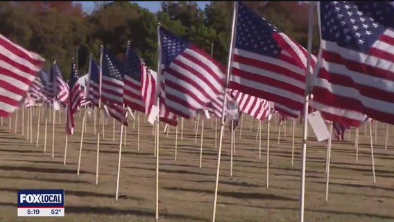 Plano flag display honors veterans at Oak Point Park