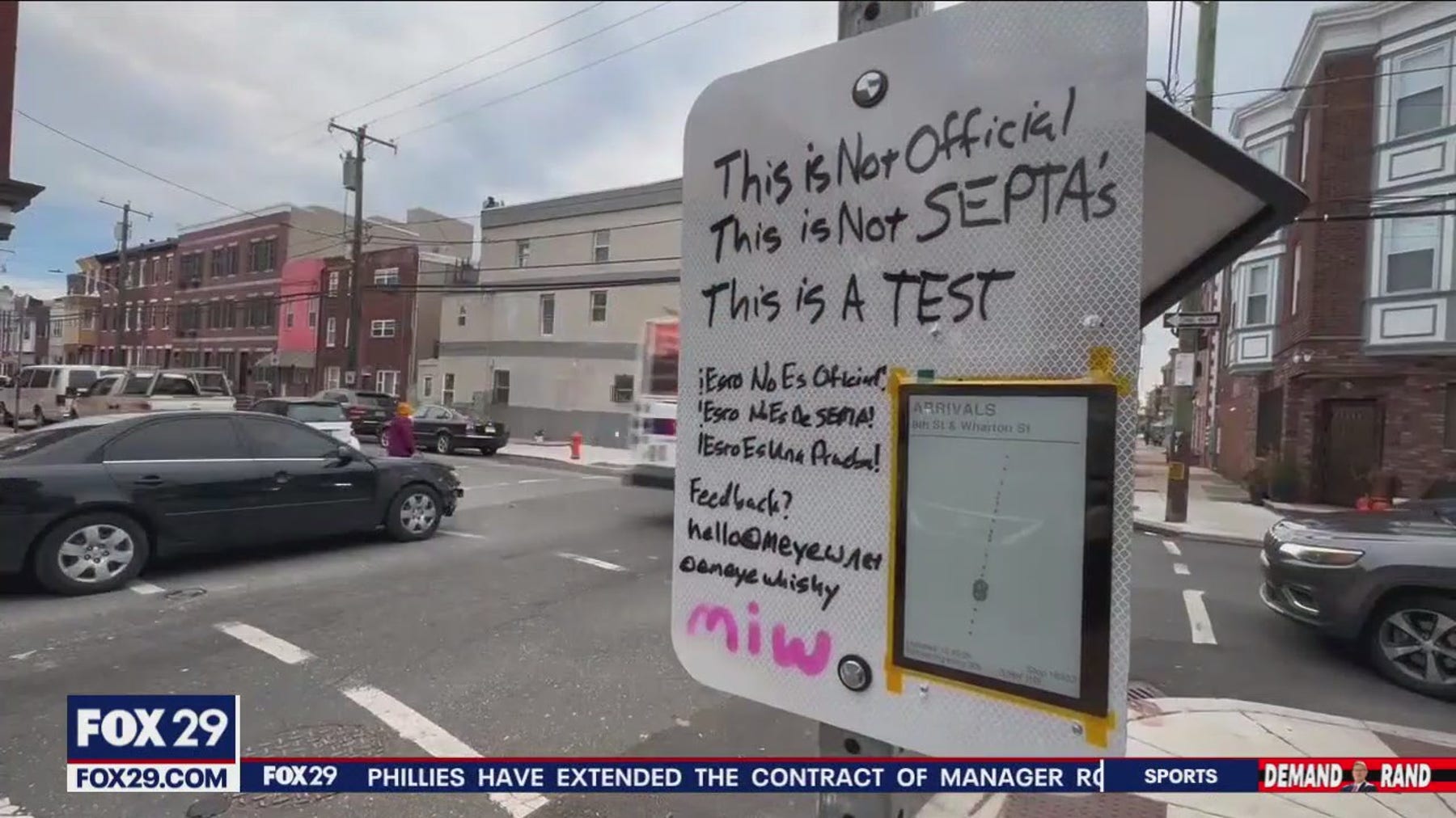 Street artists create accessible sign for SEPTA riders