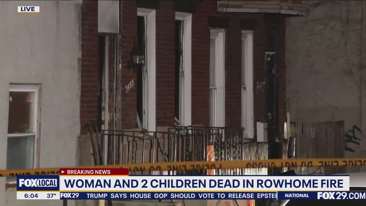 Woman, 2 children dead in North Philadelphia rowhome fire