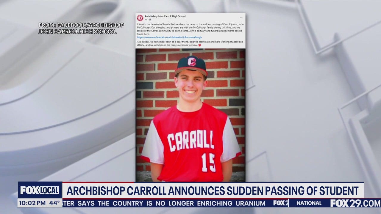 Archbishop Carroll announces sudden passing of student