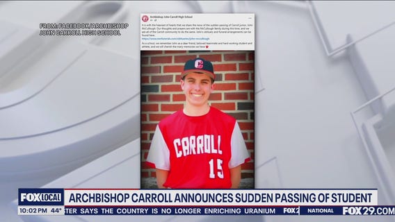 Archbishop Carroll announces sudden passing of student