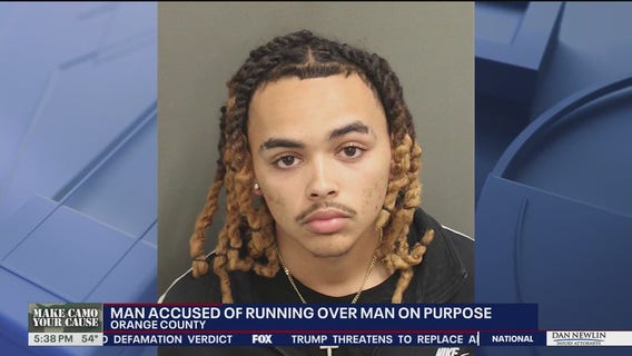 Man accused of running over pedestrian on purpose
