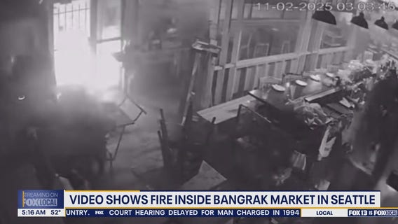 Video shows fire inside Seattle's Bangrak Market