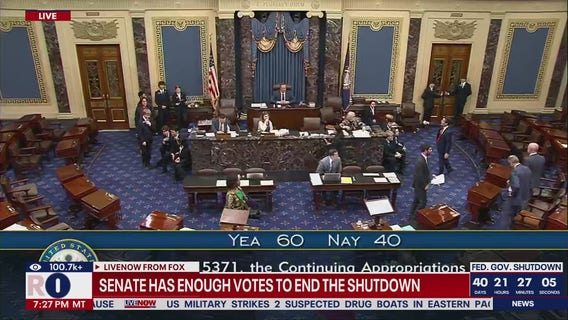 Senate passes legislation to end government shutdown, bill heads to the House