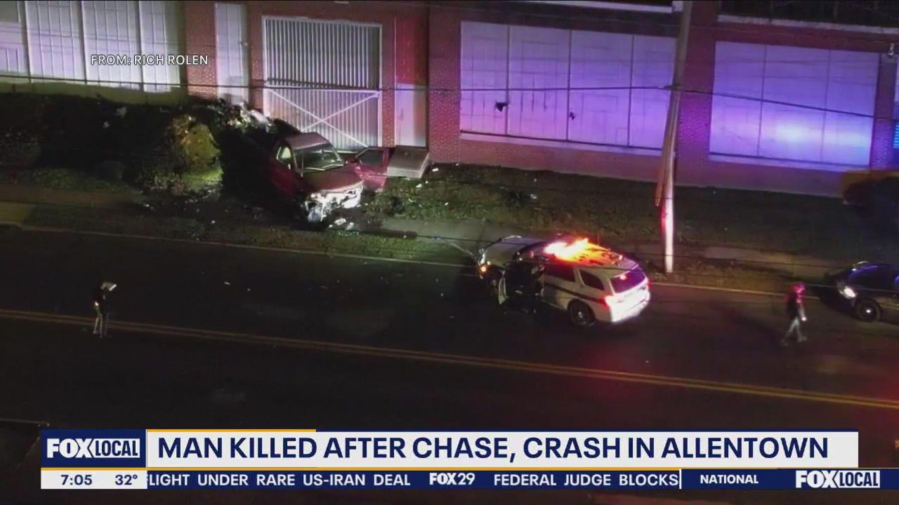Man dead after police chase and crash in Allentown, 2 Pennsylvania troopers injured