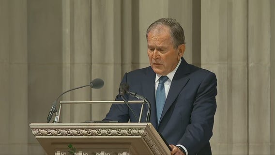 Former President George W. Bush speaks at Dick Cheney's memorial service