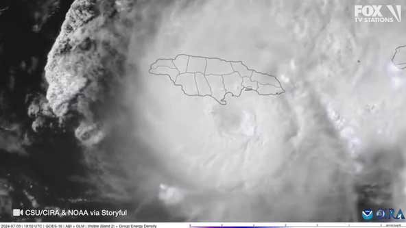 Hurricane Beryl seen in satellite images