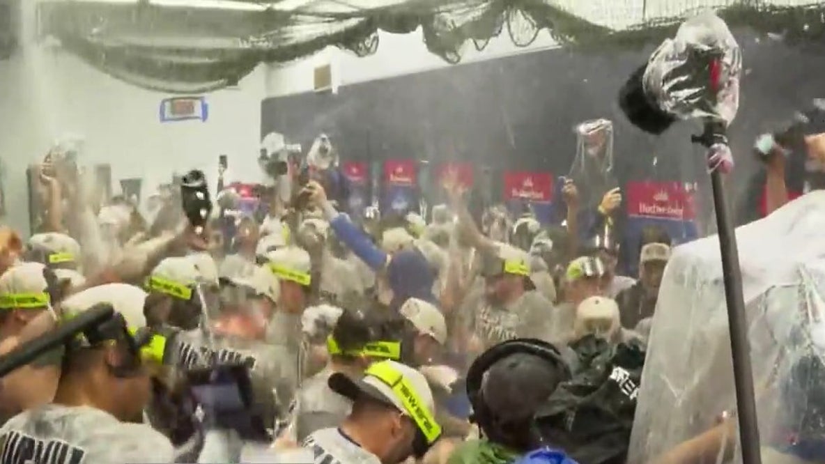 Dodgers locker room after World Series win