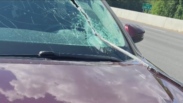 Across America: Crowbar flies through windshield of moving vehicle