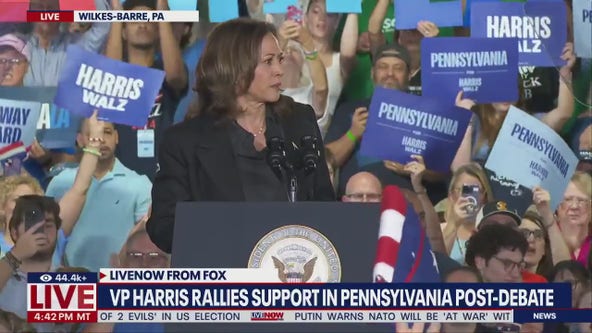 Harris speaks at campaign rally in Pennsylvania