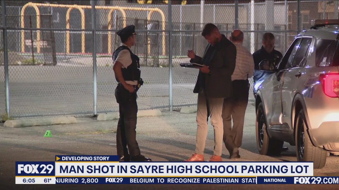 Man shot in back overnight in parking lot of Philadelphia high school