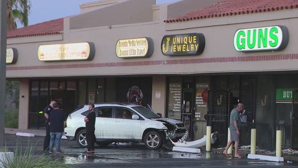 Attempted gun store burglary ends with car on fire