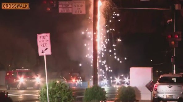 Fiery crash knocks out power in north Phoenix