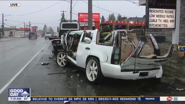 One person rescued from crash in North Seattle
