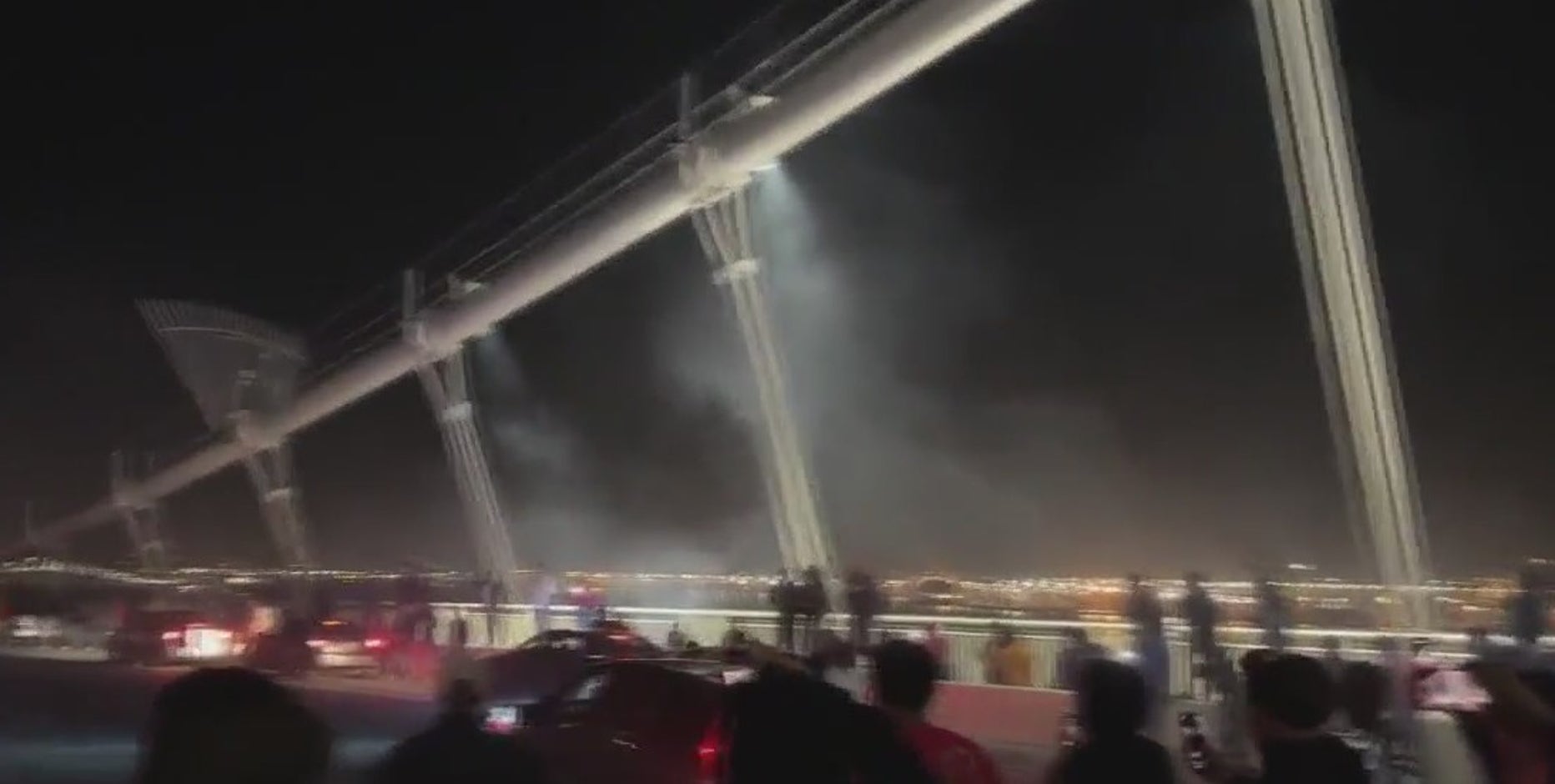 Sideshow complete with fireworks takes over Bay Bridge