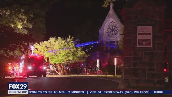Full fire crew nearby spare oldest Montco church catastrophic damage